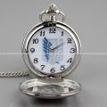 Retro Anime Hollow Pocket Watch Creative Wing Sliver Necklace Chain Quartz Clock Attack On Titan Men Women Watches Gifts. 