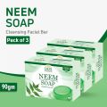 Green Valley Neem Soap (Pack of 3) | 90g Antifungal, Antibacterial, Anti-Inflammatory Transparent Glycerin Beauty Soap. 