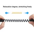 PULUZ 3.5mm TRRS Male to Type-C / USB-C Male Live Microphone Audio Adapter Spring Coiled Cable for Samsung, Huawei and Smartphones, Cable Stretching to 100cm(Black). 