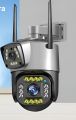 4MP, cctv camera wifi v 380 Pro wireless outdoor IP security surveillance camera, AI moving tracking alarm, infrared night vision, Dual Lens Surveillance Camera, Night Vision, 1080p, Full HD, Auto Outdoor, H.265, V380 Pro. 