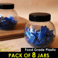 Pack of 8 Diamond Design Jars for Kitchen Storage. 