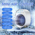 Efficient cooling USB Mini Air Cooler User friendly USB powered Mini sized Household Small Lightweight Compact Refrigeration for Home Office Travel Outdoor activities Personal cooling. 