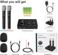 Rybozen Wireless Microphone Karaoke Mixer System, Dual Handheld Wireless Microphone for Karaoke, Smart TV, PC, Speaker, Amplifier, Wedding - Support HDMI, AUX In/Out ---- (OpenBox Condition). 