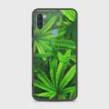 Samsung Galaxy A11 Cover - SkinLee HQ Infinity Glass Case (Soft) - Green Leaves - SKINLEE-354-1-795-486. 