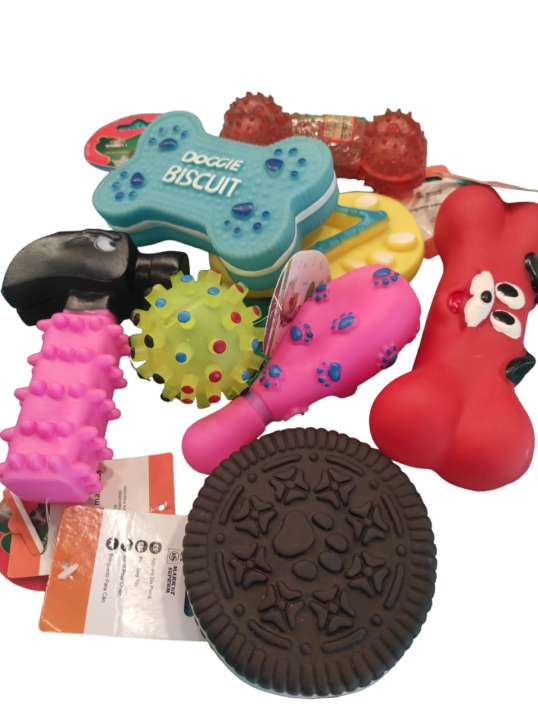 Imported - Dog Biting Rubber Toys - Interactive And Playful Toy For Dogs - Multi Colour