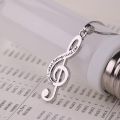Music Note Treble Musical Symbol G Clef Statement Gold Color Stainless Steel Snake Chain Pendant For Woman Man. 