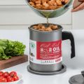 1.4L Fryer Oil Filter Pot | Carbon Steel Body with Stainless Steel Strainer & Lid | Kitchen Oil Storage Jug. 