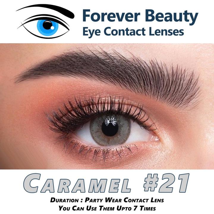 Caramel #21 COSMETIC COLORED CONTACT LENSES Eye Contact Lenses Forever Beauty / Disposable Lenses / Lense, Eye Lense / Color Lense / Eye Lenses For Girls Women Men