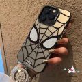Fashion Plating Metal Cool Creative Spider Man Phone Case Compatible for IPhone 11 15 Por Max 14 11 12 13 15 Pro Max XR XS Max X Trendy Brand Cartoon Spider-Man Soft Silicone Cover. 
