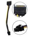 SATA PCIe 6 Pin Female to 8 Pin Male Power Adapter Cable ( Sata 6 pin to 8 Pin Power cable ). 