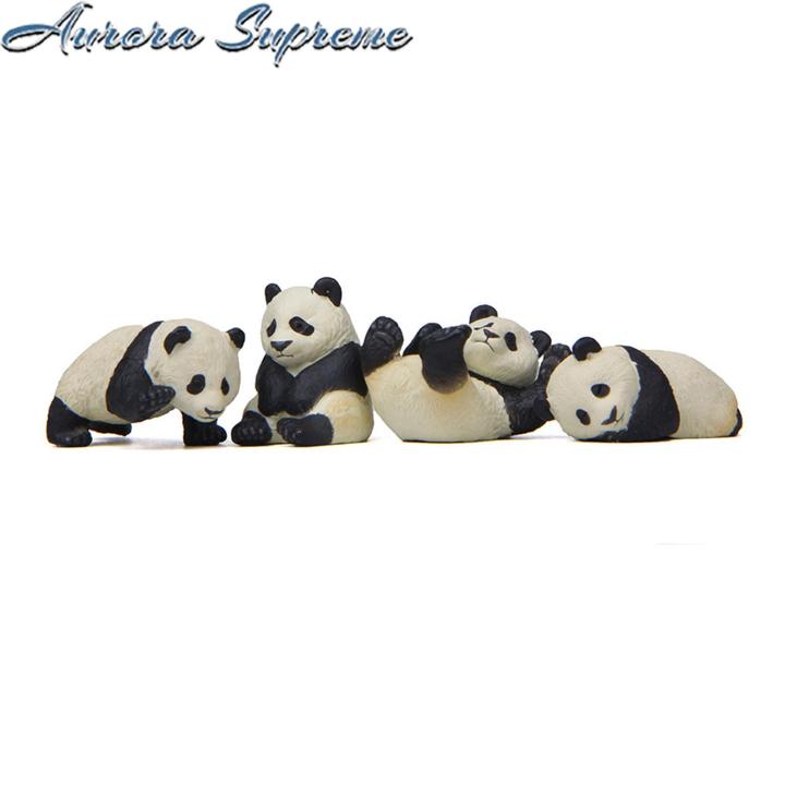 CLKE Lot De 8 Figurines Mini Panda Avec Stickers Invisibles - Décoration Gâteau, Voiture, Intérieur