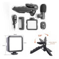 Vlogging Kit, Video Making kit, with tripod stand, Microphone, Led Light, Mobile Holder ALL IN ONE. 