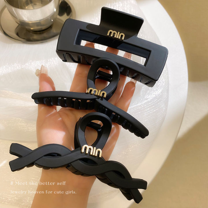 Black Large Hair Jaw Clip min Frosted Shark Clip Hair Volume High-Grade Sense Back Head Hair Clip Hair Accessories