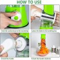 Manual Tabletop Drum Cheese Grater, 3 In 1 Rotary Shredder Slicer Grinder For Cucumber Nut Potato Carrot Cheese, Vegetable Salad Shooter. 