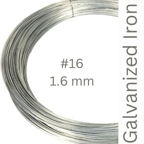 (12 meters) Silver Galvanized wire #16 (1.6mm) 200 grams for flower crafting and artificial jewellery making bangles bracelets earrings