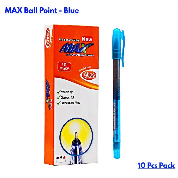 Max Ball Point - 10 Pieces Blue Colour Pens