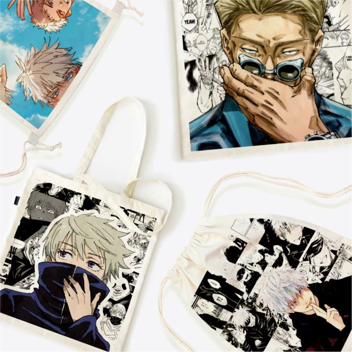 Stringbag & Totebag Jujutsu Kaisen large print Inumaki Gojo Toji ...