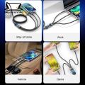100w Fast Charging Cable 3-in-1 Fast Charging Cable with Type-c Micro Usb Connectors Multi Charger Cable for Universal Devices Nylon Braided Buyers' Choice Fast Charging Data Cable. 