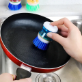 Dishwashing Brush, 3 in 1 Soft Grip Handle Dish Washing Brush (Dish Cleaning Brush) Liquid Dish washing scrub brush kitchen tool refillable pot scrubber dishwasher best gadget. 