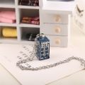 Tardis Necklace Police Box British Telephone Booth London Uk Time Lord Vintage Who Pendant Movie Jewelry Women. 