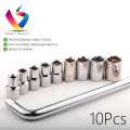 PRIDE TOOLS 10pcs L Type Spanner Box Socket Set Box Set Spanner Set Wrench Set Tools Set. 