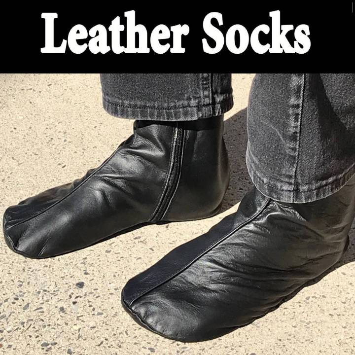 Premium Quality Leather Socks - Black, Men's Women's Leather Socks