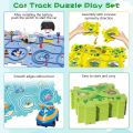 Puzzle Racer Car Track, Puzzle Racer Kids Car Track Set, Puzzle Track Car Play Set, Children Puzzle Electric DIY Assembly Railcar Track For Kids 5pcs 15pcs 25pcs Automatic Rail City in Multiple themes Ocean forest Dino Aerospace Educational Learning Toys. 
