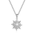 【IKE】Sun Necklace Stainless Steel Plated Dainty Gold Chain Sun Pendant For Charm Women Birthday Party Fashion Jewelry. 