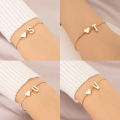 Simple Fashion Love Heart Bracelet For Women Personality Design 26 Letters Bracelet Hand Jewelry Golden Accessory Exquisite Girl Gifts Cologo. 