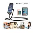 Lazy Bendable Flexible Hang Neck Phone Holder 360 Degree Rotation Mobile Stand - Black. 