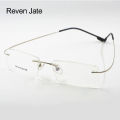 Reven Jate Flexible Titanium Alloy Rimless Eyeglasses Frame for Optical Prescription Glasses Eyewear for Women and Men. 