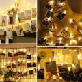 LED Photo Clip String Lights 20 Clips 5 meter AAA Battery and Warm White LEDs Fairy Twinkle Light with Clips for Hanging Photos Pictures Cards & Artwork, for Bedroom Home Decoration. 