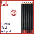 6 Emily Lip Pencil Lip Liner Eye Liner Pencil Set 6 Pieces 6 Emily Lip Pencil Lip Liner Eye Liner Pencil Set 6 Pieces. 