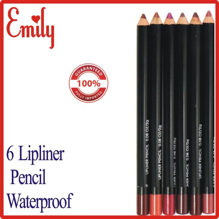6 Emily Lip Pencil Lip Liner Eye Liner Pencil Set 6 Pieces 6 Emily Lip Pencil Lip Liner Eye Liner Pencil Set 6 Pieces
