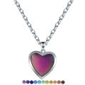 Heart Mood Locket Necklace Color Changing Necklace Temperature Mood Stainless Steel Love Shape Photo Pendant Necklace Jewelry. 