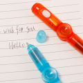 LED Colourful Luminous Spinning Pen Rolling Pen Ball Point Pen Learning Office Supplies Interactive Toy Random Color for Kids. 
