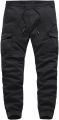 Men's Cargo Trousers In Black Color With Elastic Waist - Casual Smart Sports Pants For An Active And Stylish Lifestyle. 
