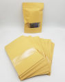 KHAKI COLOR PAPER PLASTIC BAG WITH ZIPLOCK FOOD GRADE BAGS PACK OF 10. 