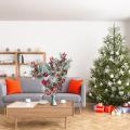 Red Berry Stems Artificial Pine Picks for Wedding Garden Christmas Tree Filler Decorations 2 Pack. 