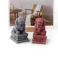 Stone Lion Candle Silicone Mold Handmade Ball Lion Statue Plaster Sugar Cake Mould Home Decor Office Ornaments. 