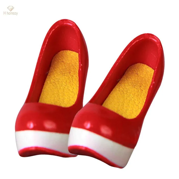 1/6 Female High Heel Court Shoes for 12'' Hot Toys Phicen Kumik Action Figure Dolls Red+White