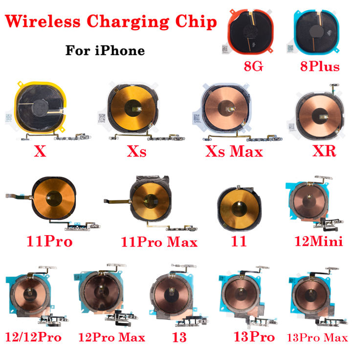 Wireless Charging Chip NFC Coil With Volume For iPhone 8 Plus X XR XS 11 12 13 Pro Max Mini Charger Panel Sticker Flex Cable