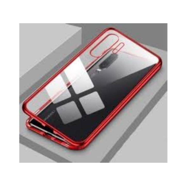 OPPO A5 2020 / A9 2020 Magnetic Adsorption Metal Case Tempered Glass Back Magnet Cover Case