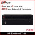 Dahua 8 Port  PoE Switch with 2 Gigabit Uplink Ports  PFS3010-8ET-96 Fast Ethernet 10/100/1000 Mbps High Power Support. 