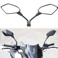 Universal 2Pcs Motorcycle Big Size Rear View Mirror Black Motorcycle Motorbike Chrome Scooter Rearview Rear View Side Mirror 8Mm. 