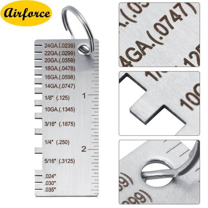 Welder Ruler Stainless Steel Portable Welder Ruler Wire Gauge Metal Sheet Thickness ...