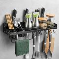 Aluminium Multi functional Wall Hanging Tools, Storage Stand Kitchen Utensils, Wall Mounted Kitchen Organizer Rack. 