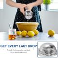 Stainless Steel Manual Press Lemon Squeezer Lime Premium Quality, Heavy Duty, Kitchen Tools, Lemon Juice Extractor Latest Model for New Generation Demand Orange Citrus Hand Press Juicer (Silver). 