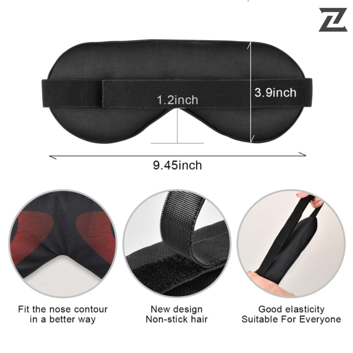 ZEXT%20Soft%20Padded%203D%20Sleep%20Eye%20Mask%20Premium%20Blindfold%20Mask%20with%20Adjustable%20Strap%20-%20Image%203