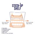 Stack Up Shelf with Steel Metal Leg, Folding Kitchen Organizer Cabinet Shelves – Foldable Shelf Stand Jar Rack Cupboard Storage Support 1-3 Tier Kitchen Pantry Organizer Kitchen Accessories Storage Racks. 